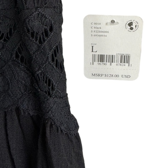 Free People Adella Maxi Slip Dress Black Large - Picture 6 of 8